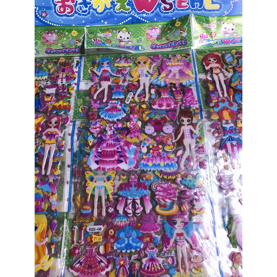 dán hình sticker in hình 3d hoạt hình ( 1 tấm )