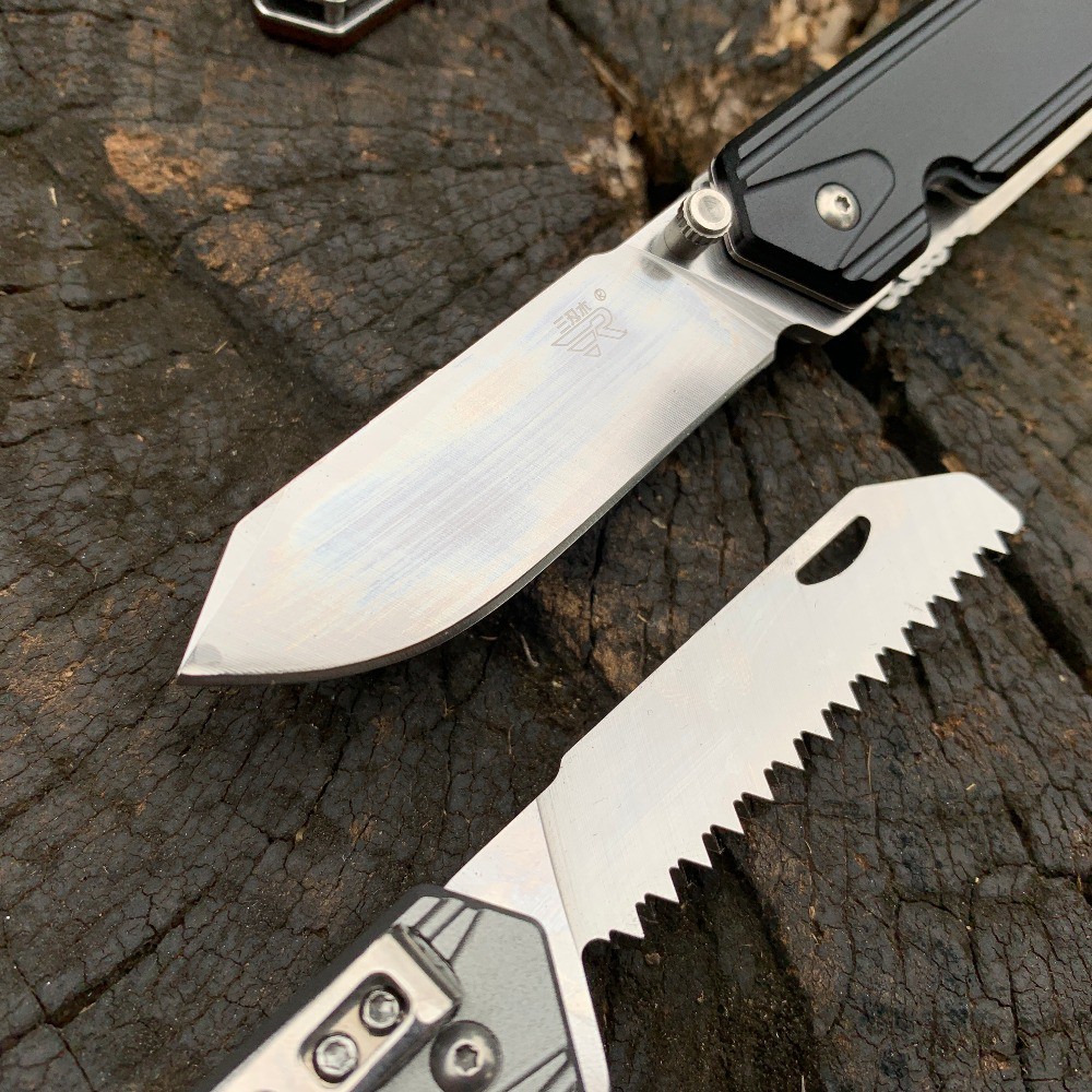 Sanrenmu 7117 Đa Chức Năng Bỏ Túi EDC Gấp Gọn Với Cưa Gỗ Dao Cắt Dây Đai Dụng Cụ Phá Kính Cắm Trại