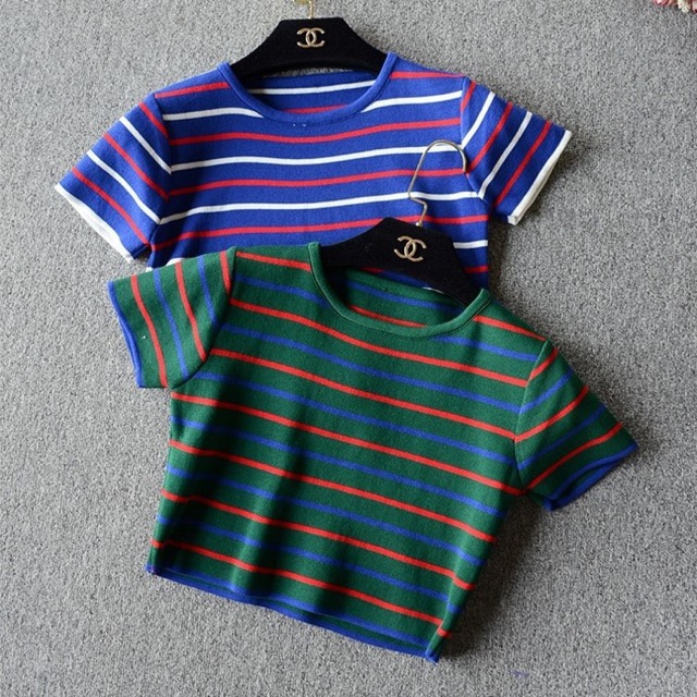 MS063 Áo croptop kẻ ngang trẻ trung PhuLinhShop