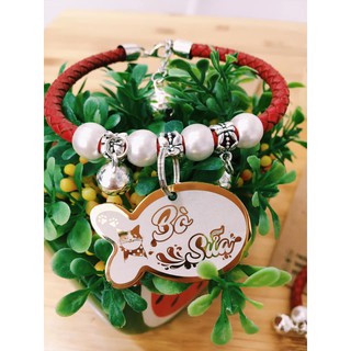 Vòng cổ da chuông cho chó mèo
