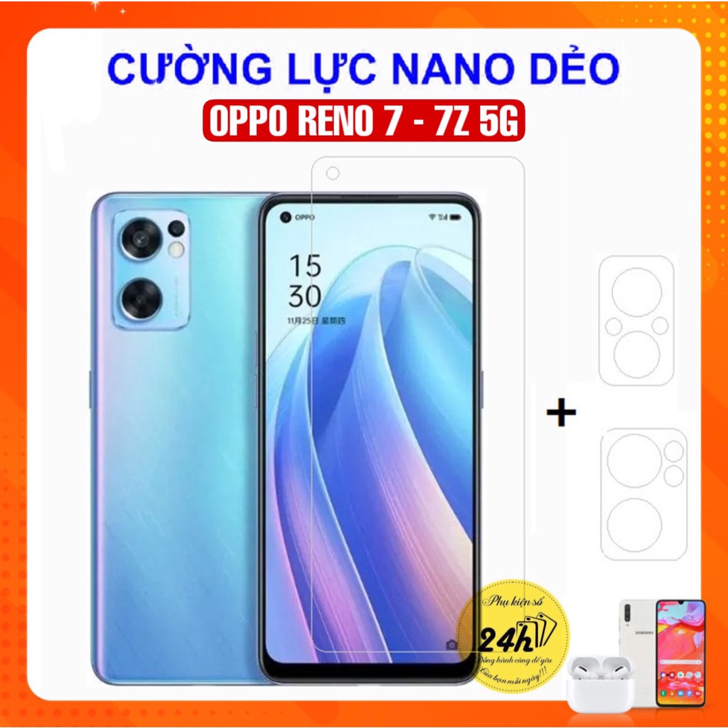 Kính Cường Lực dẻo nano OPPO Reno 7 4G Reno 7 5G Reno 7 Z Reno 8 Reno 8 5G Reno 8 Z Reno 8 pro , Dán bảo vệ camera