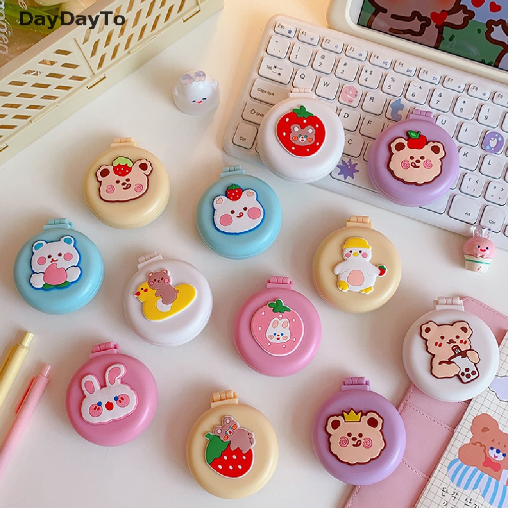 Lược Gấp Tích Hợp Gương Mát Xa Da Đầu Thiết Kế Nhỏ Gọn Dễ Thương