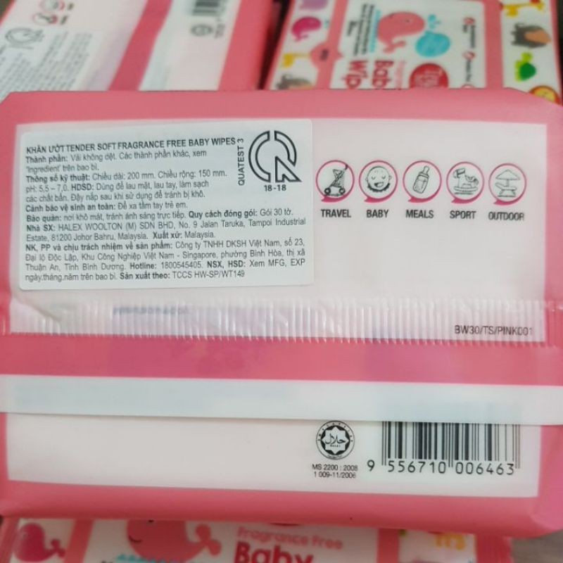 Khăn ướt Tender Sorf Baby Wipes 30 miếng