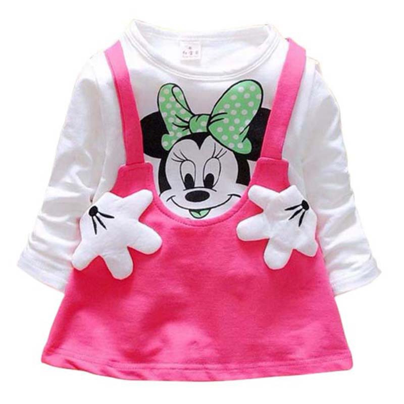 Đầm công chúa tay dài in hình mèo Minnie dễ thương cho bé