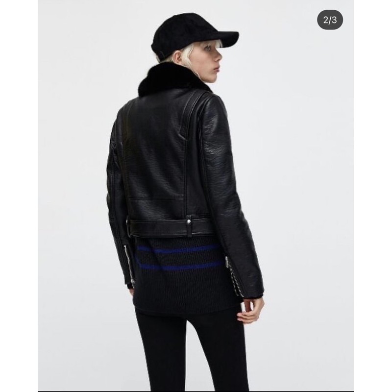 Áo khoác da trần bông ZR/Xs/Cổ lông siêu phẩm