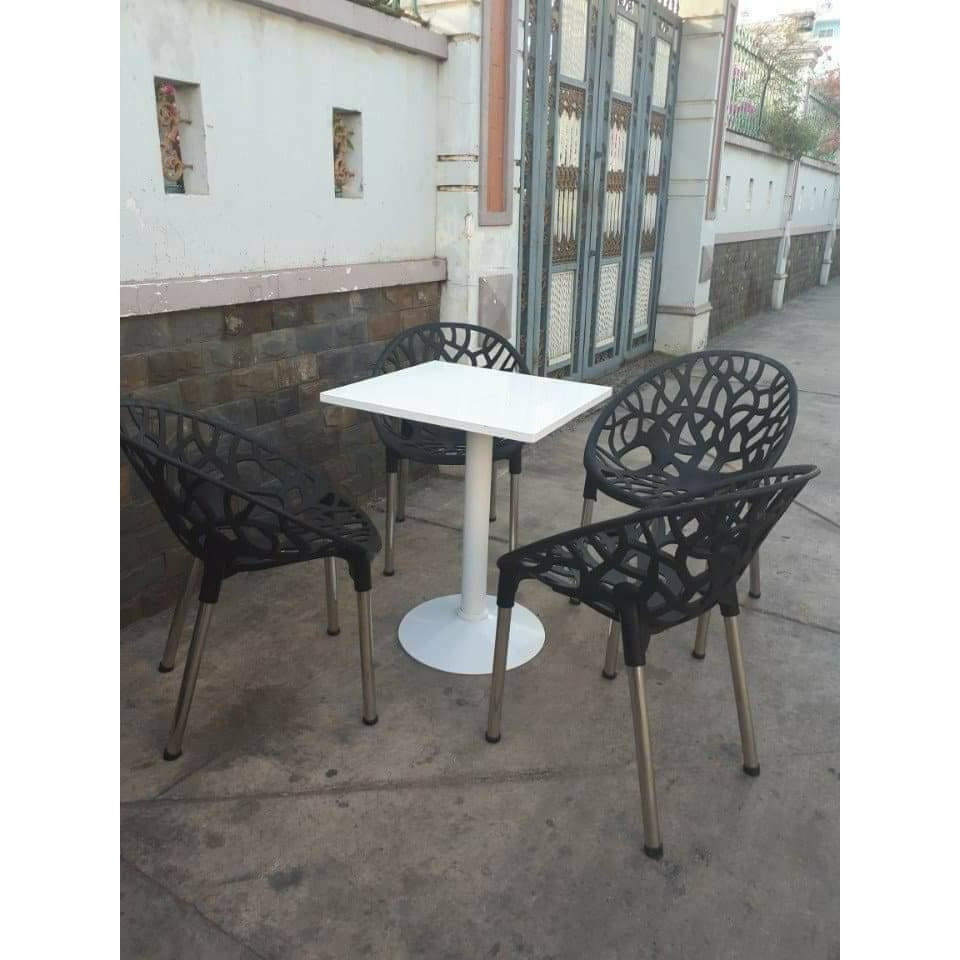 Thanh lý Kho bàn ghế cafe giá rẻ - Ghế nữ hoàng nhựa đúc chân inox