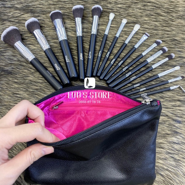 Bộ Cọ MSQ Bao Da Đen 15 Cây