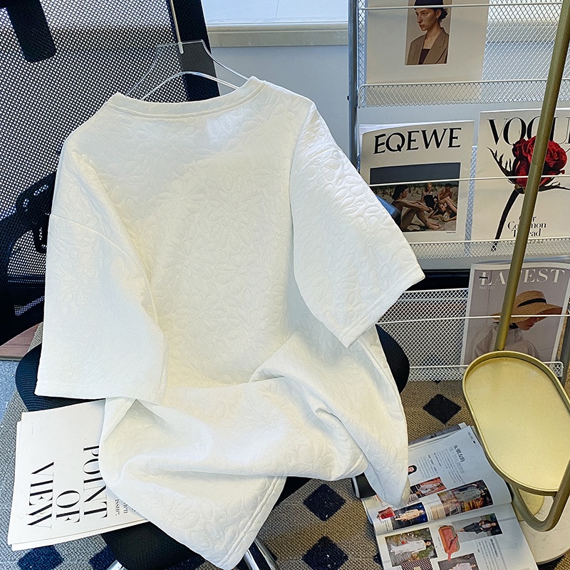 ZHELIHANGFEI Áo Thun Tay Ngắn Cổ Tròn Dễ Phối Đồ Hợp Thời Trang