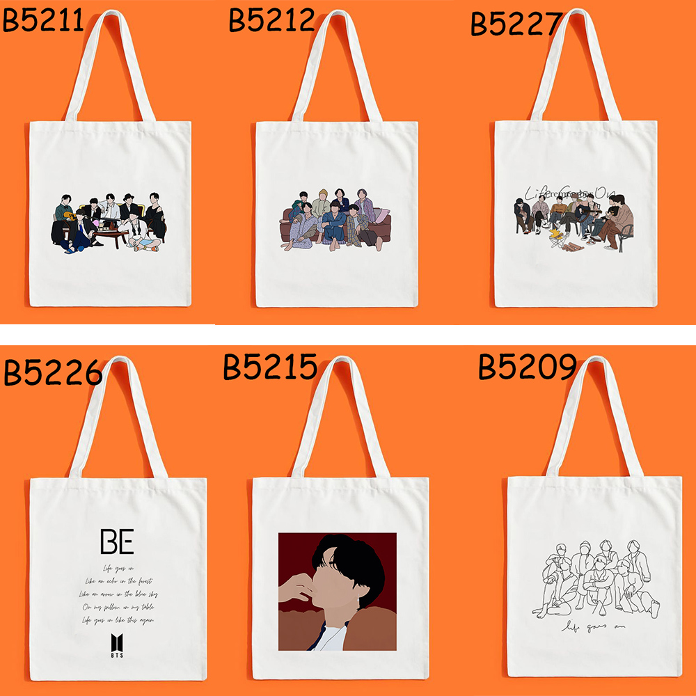 Be [LIFE GOES ON] Túi Tote Bằng Vải Canvas Dành Cho Học Sinh