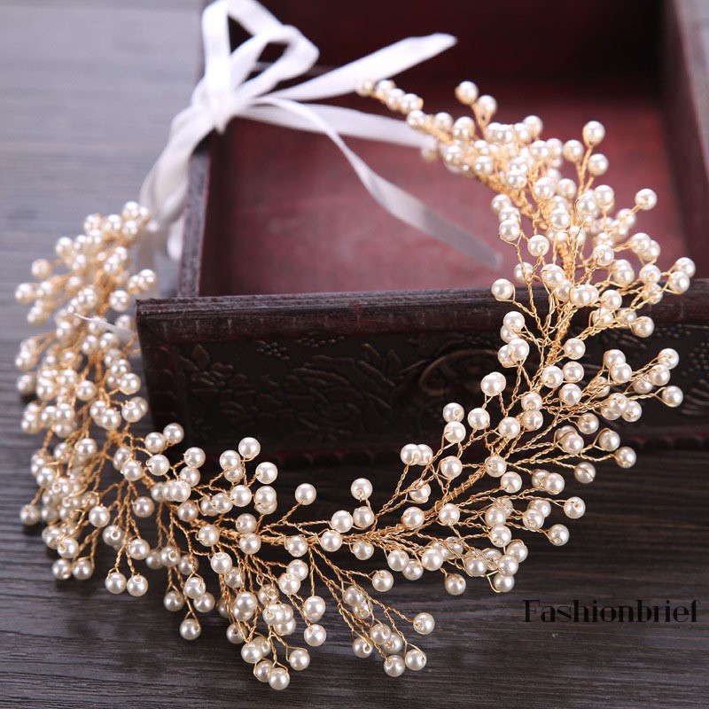 ❤BRIEF High Quality Romantic Tiara Hairwear Fashion Simulated Pearl Jewelry Women Hair Headwear Wedd