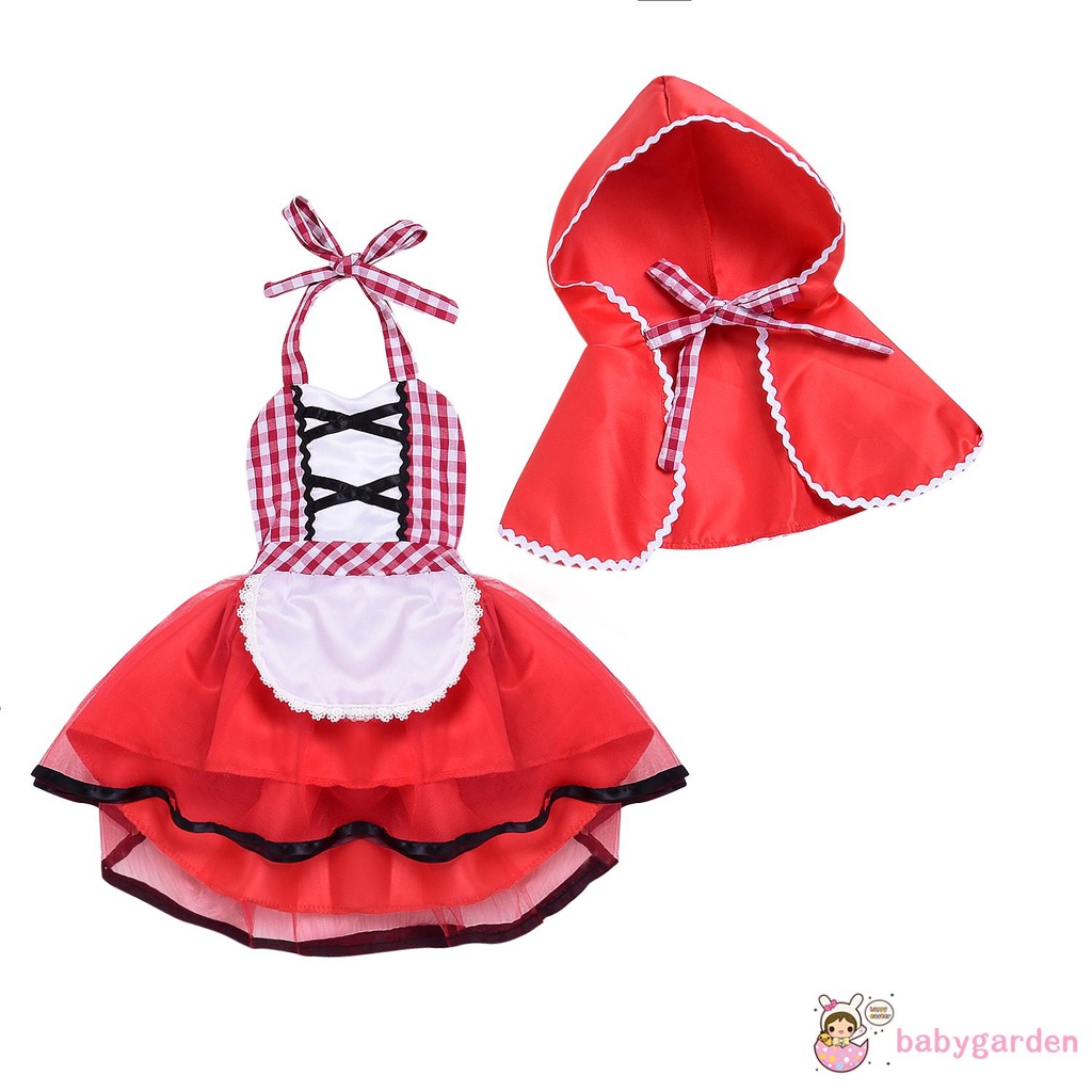 Đầm Hóa Trang Cô Bé Quàng Khăn Đỏ Dễ Thương Cho Bé Gái 0-24 Tháng Tuổi