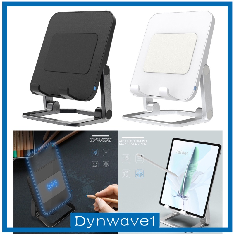 [DYNWAVE1] Wireless Charger Stand, 2 Coil 15W Fast Wireless Charger Station, Zinc Alloy Wireless Charging Dock for