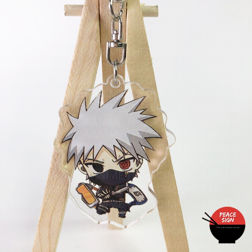 ( Mica trong acrylic) Móc khóa NARUTO SHIPPUDEN ver ĐẦU TO CUTE in hình anime chibi