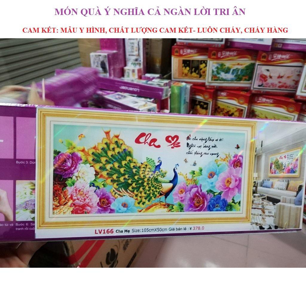 Tranh đính đá cha mẹ KT:105x50cm. Tranh gắn đá chưa gắn