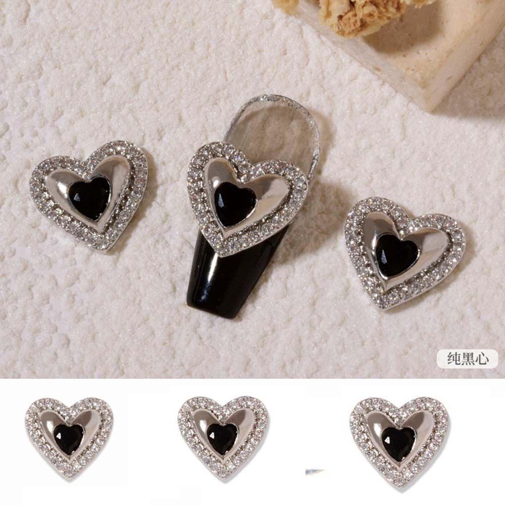 Phụ Kiện Trang Trí Móng Nghệ Thuật Hình Trái Tim Lấp Lánh Phong Cách Nhật Bản
