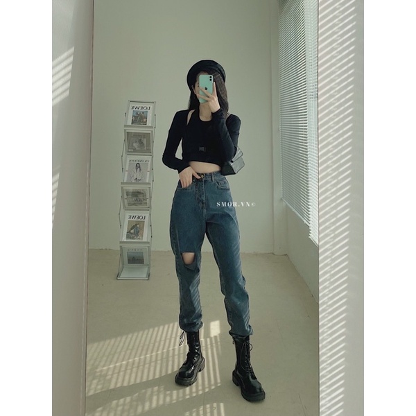 [ẢNH THẬT ĐỘC QUYỀN SMOR.VN] Quần baggy jeans rách gối 125