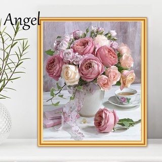 Tranh Thêu Chữ Thập Hình Hoa Hồng Lãng Mạn Kích Thước 30x40cm