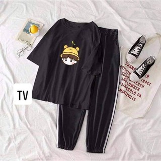 Set áo mũ mầm + quần 3 sọc xuông