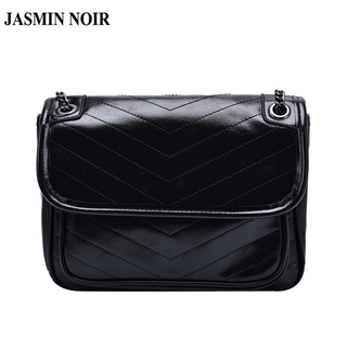 Túi Đeo Chéo JASMIN NOIR Họa Tiết Sọc Chữ V Sức Chứa Lớn Thời Trang Cho Nữ