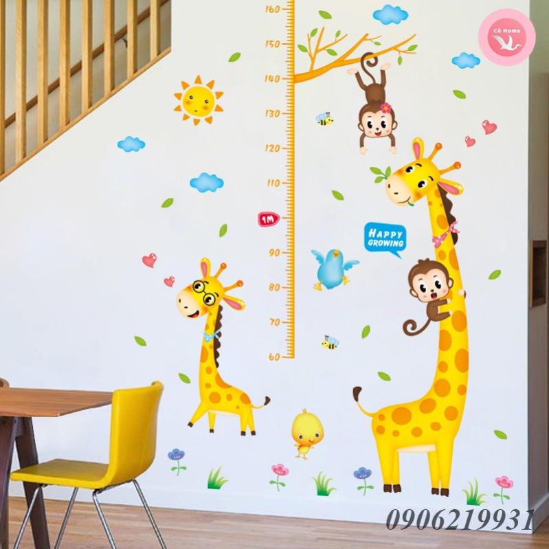 Tranh decal dán tường cho bé - Động Vật + Đoàn Tàu- Trang Trí Phòng ngủ