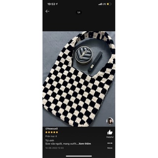 [ẢNH THẬT] CHECKERED BAG. TÚI CARO LEN MÓC