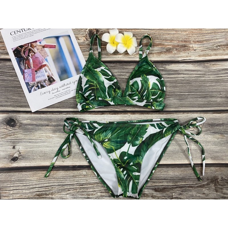 Set bikini áo tam giác quần cạp thấp