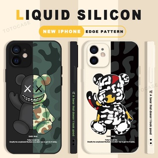 Ốp Điện Thoại Silicon Dẻo In Hình Gấu Bảo Vệ Camera iPhone 13 11 12 Pro MAX Mini 6 6S 7 8 Plus 7plus 8plus 6plus 6splus 7+ 8+ X XR XS MAX