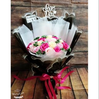 Bó hoa hồng sáp 35 bông kèm túi cao cấp