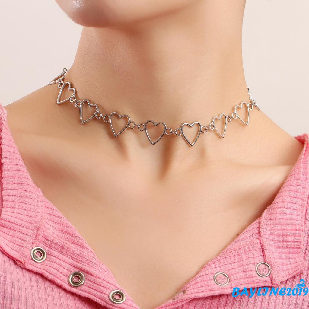 Vòng Cổ Choker Mặt Trái Tim Sáng Tạo Cá Tính Dành Cho Nữ