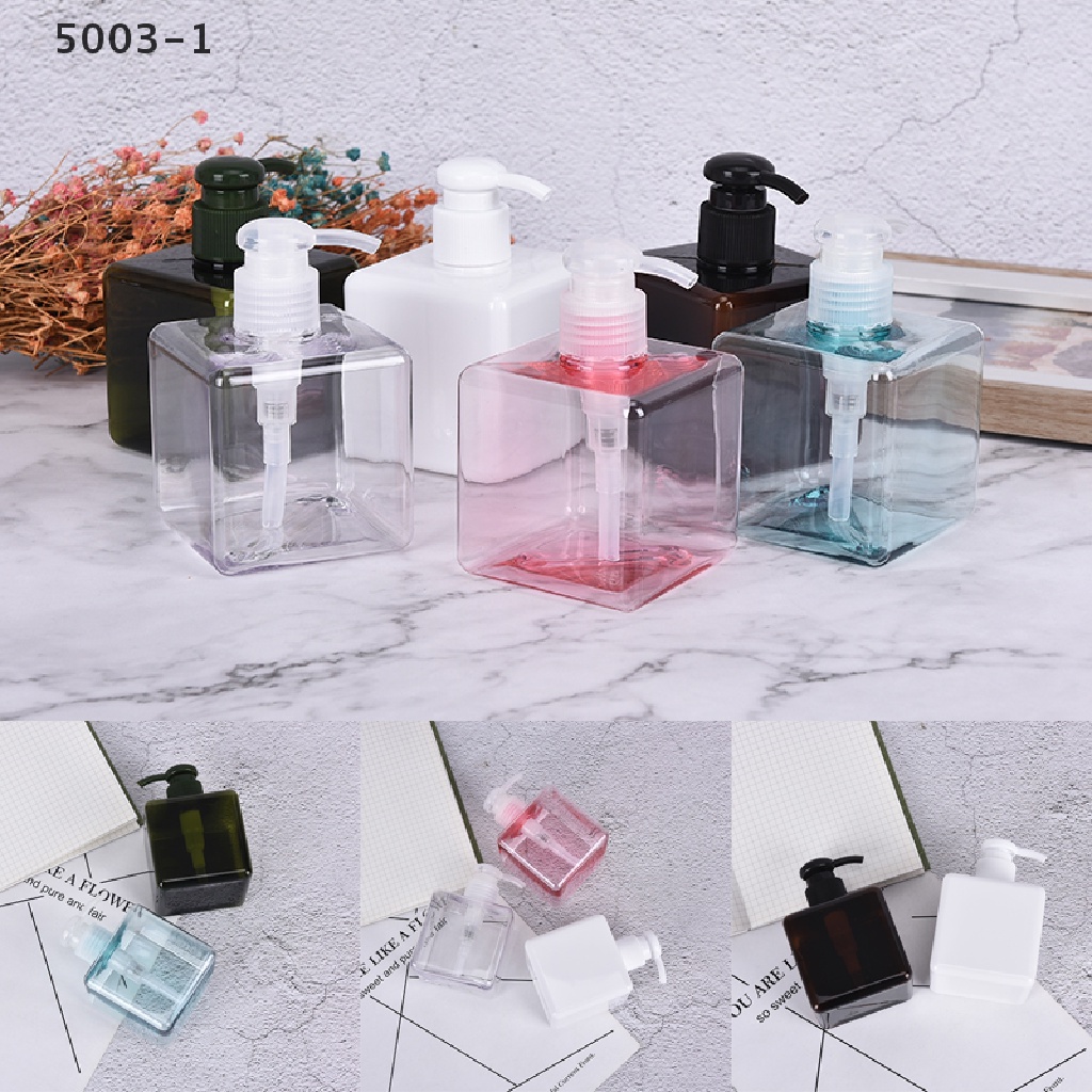 Bình Nhựa Rỗng Hình Vuông Đựng Dầu Gội Sữa Tắm 5003-1 250ml Tiện Dụng