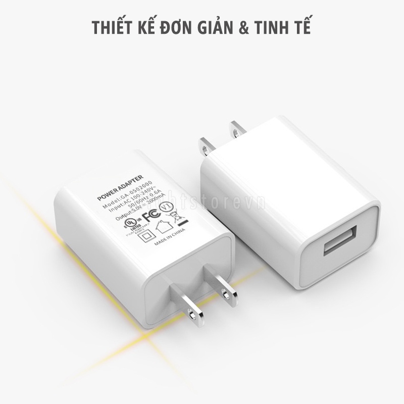 Củ Sạc Điện Thoại 10W 5V 2A Sạc Nhanh Ổn định Cổng USB Sử Dụng Đa Năng Cho Nhiều Dòng Điện Thoại