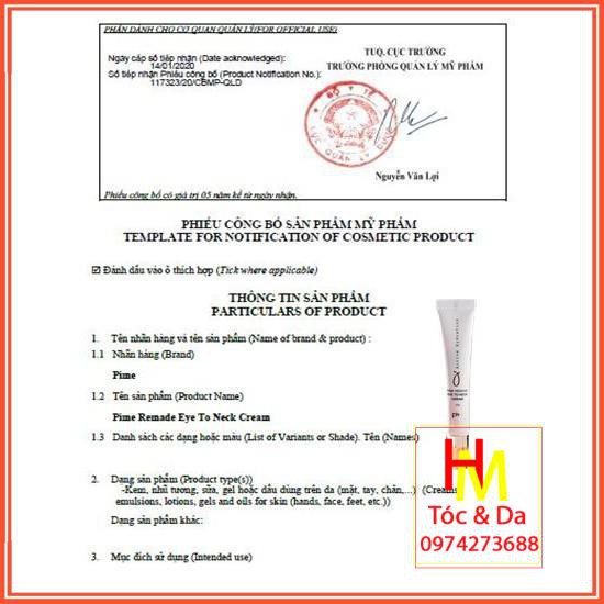 Kem mắt Pime Remade Eye To Neck Cream 20ml chính hãng | BigBuy360 - bigbuy360.vn