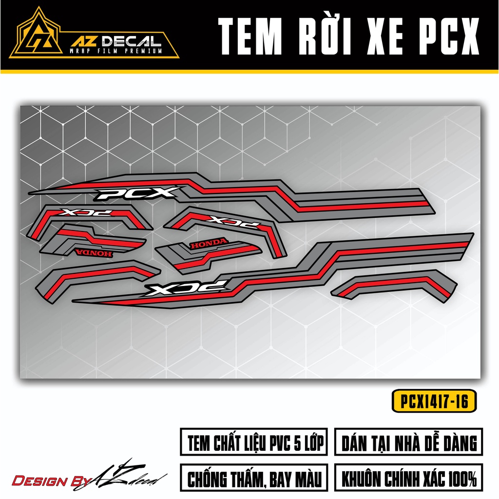Tem Rời PCX 2014 - 2020 Thiết Kế Thời Thượng | PCX-16 | Decal Chế Dán Xe Máy PCX 125 150 160 Chống Nước Bền Màu