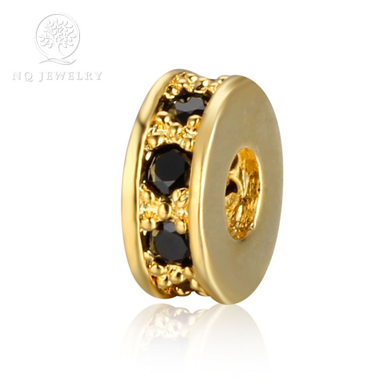 Combo 5 charm hợp kim mạ vàng chặn hạt đính đá 3*8mm - NQ Jewelry