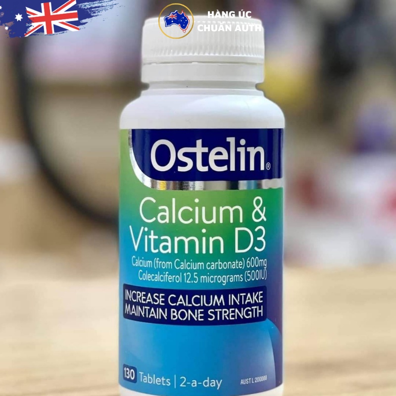 Viên uống Canxi bầu Úc và Vitamin D3 Ostelin Calcium & Vitamin D3 130 viên