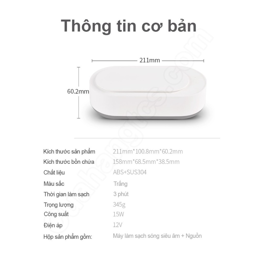SALE HOẢ TỐC | Máy làm sạch bằng sóng siêu âm Xiaomi EraClean GA01 - Hàng chính hãng
