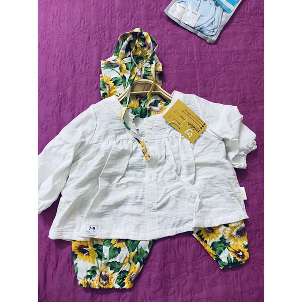 Set bộ vải đũi hoa nhí vintage