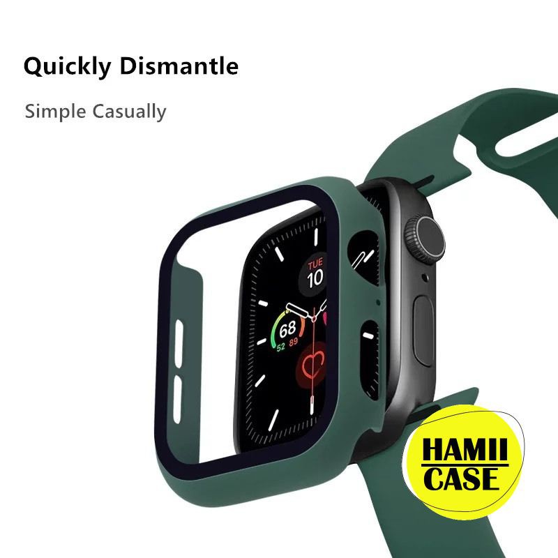 Ốp bảo vệ Apple Watch kèm kính cường lực bảo vệ mặt đồng hồ Apple Watch 38mm 42mm 40mm 44mm Series 1/2/3/4/5/6