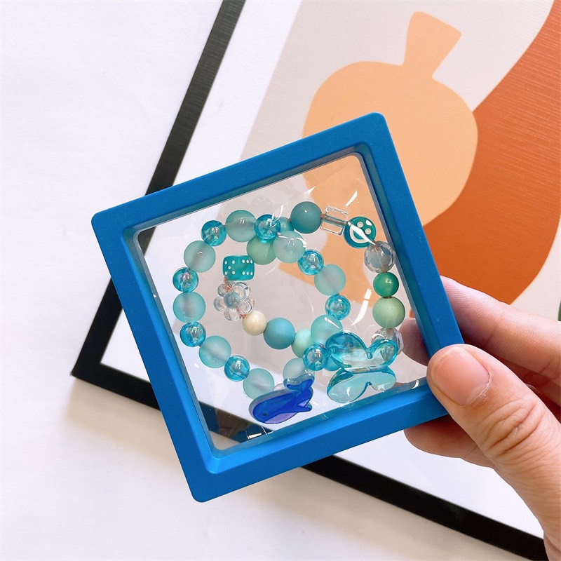 [Bracelet] Hộp 2 chiếc vòng tay chuỗi hạt lấp lánh có charm cá voi xanh dễ thương xinh xắn cho bé gái, bạn nữ