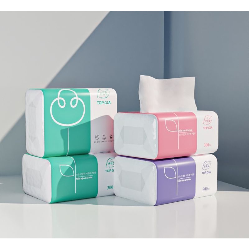 1 gói giấy ăn gấu trúc SIPIAO hàng giấy đủ 300 tờ/ gói,1 gói
