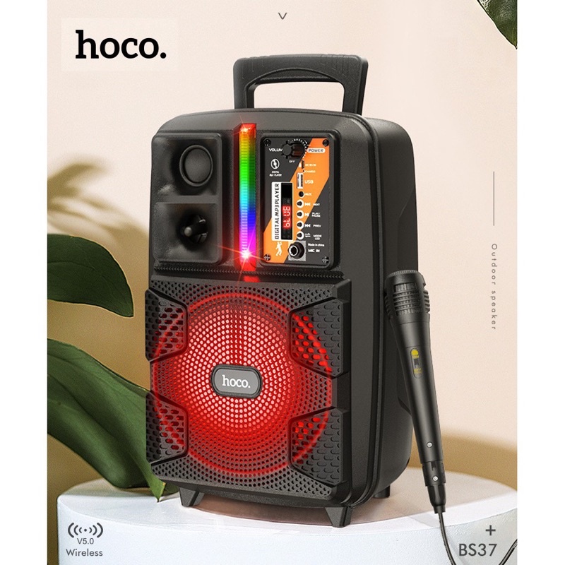 LOA BLUETOOTH KẸO KÉO MINI TÍCH HỢP MIC HÁT KARAOKE HOCO BS37 CHÍNH HÃNG
