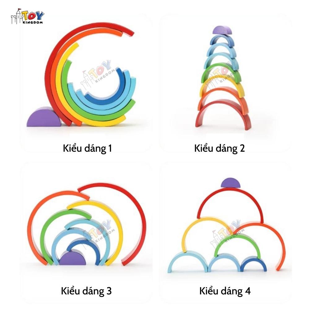 Đồ Chơi Gỗ Xếp Hình Cầu Vồng Toykingdom Giúp Bé Nhận Biết Các Khối Hình Học, Màu Sắc Phát Triển Trí Tuệ Cho Bé