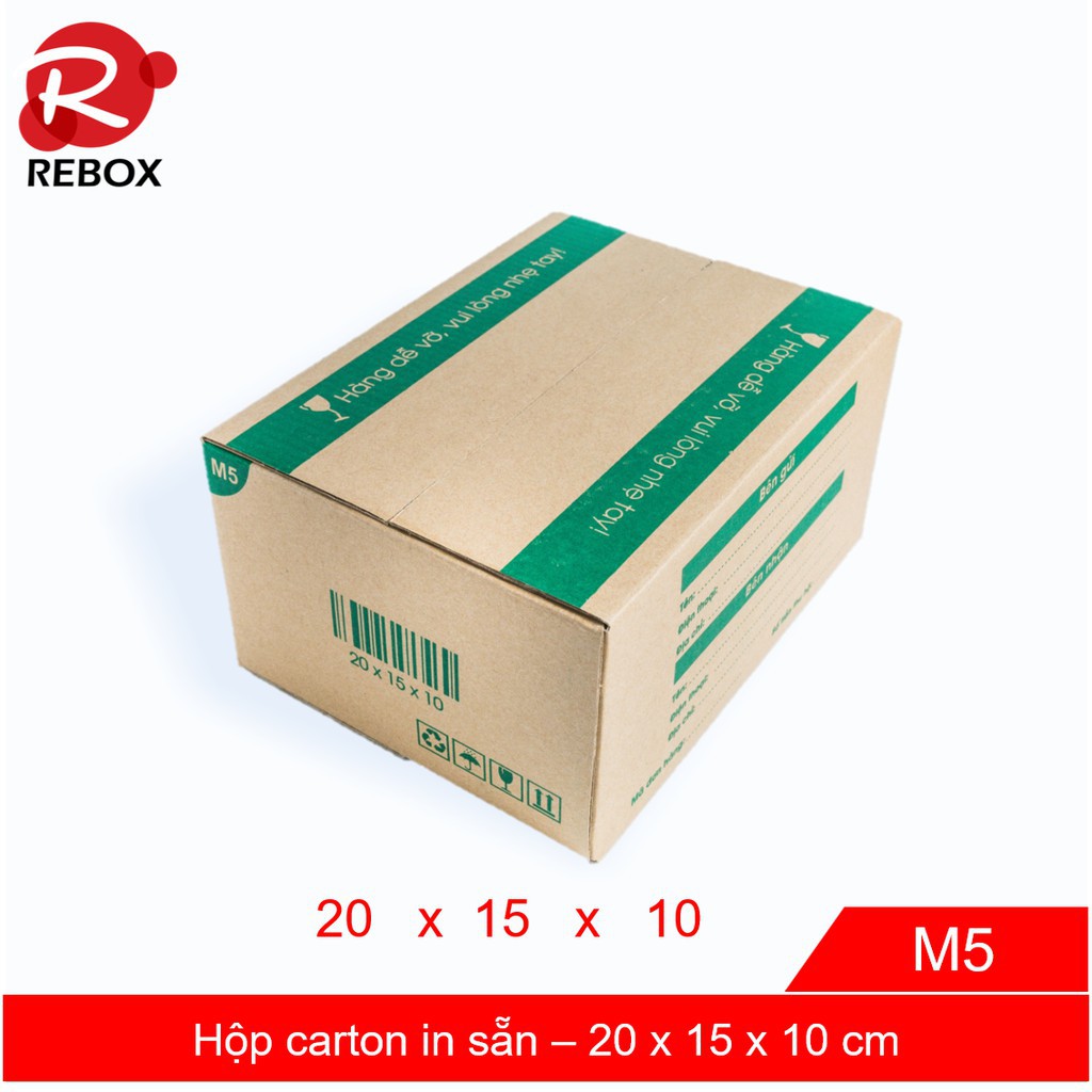 Hộp 20x15x10 cm - 20 hộp carton in sẵn giá rẻ siêu dày dặn