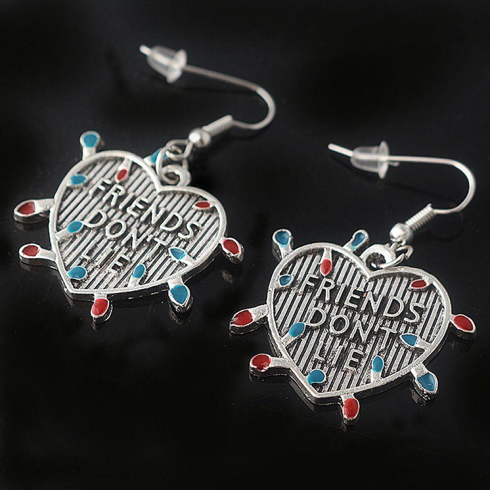 Khuyên Tai Hợp Kim Kẹp Chữ Stranger Things 1 Đơn Giản Độc Đáo Cho Nam