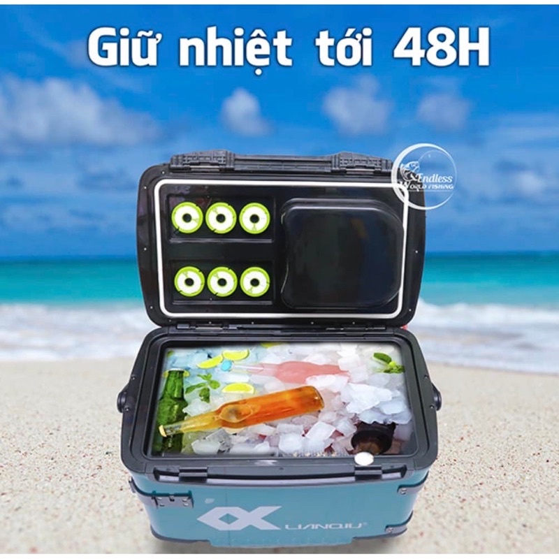 Thùng câu đài lianqiu hàng loại 1 chính hãng LQ 216 tải trọng 32 lít vip bdshad8