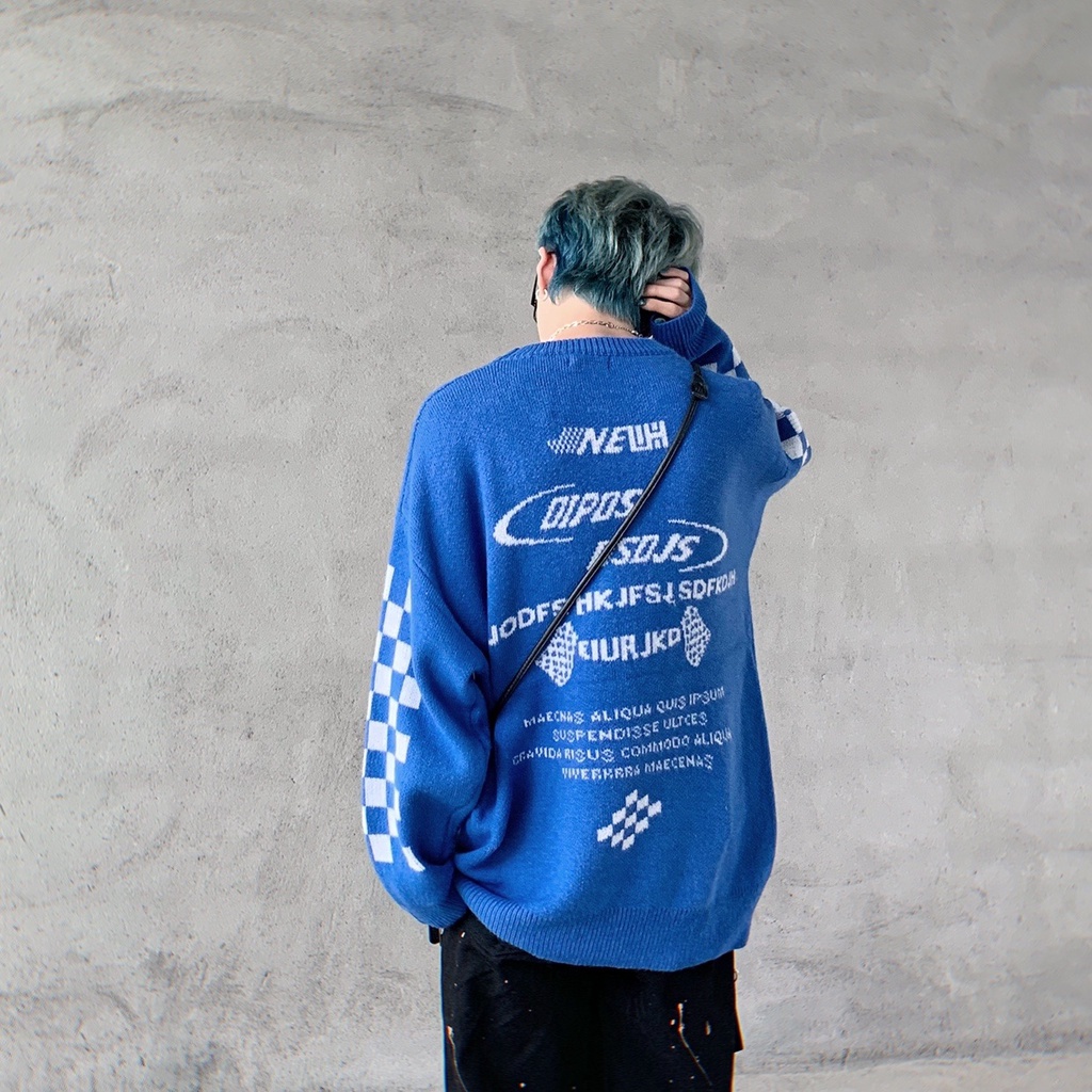 Áo sweater tay dài cổ tròn in chữ thời trang trẻ trung