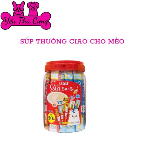 Súp thưởng dinh dưỡng cho mèo mọi lứa tuổi Ciao hộp 50 thanh - YÊU THÚ CƯNG