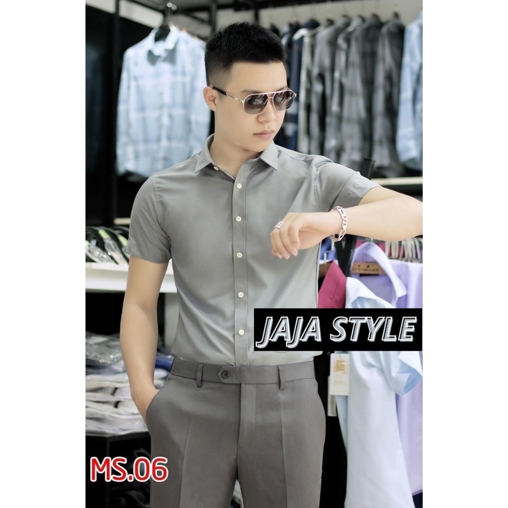 Áo Sơ Mi Nam Cộc Tay TN05, vải kate lụa mềm mịn thoáng mát , 5 màu trơn | BigBuy360 - bigbuy360.vn