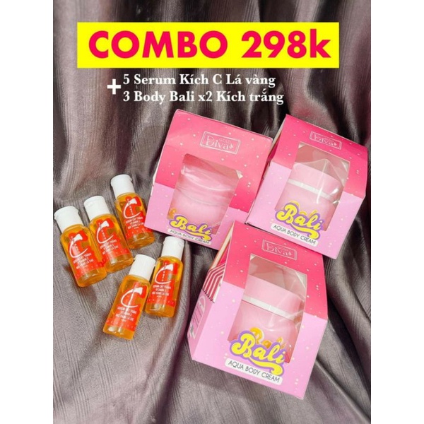 COMBO 3 BODY BALI + 3 SERUM LÁ VÀNG