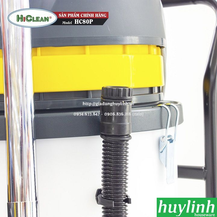 Máy hút bụi công nghiệp HiClean HC80P - 70 lít - Thùng nhựa